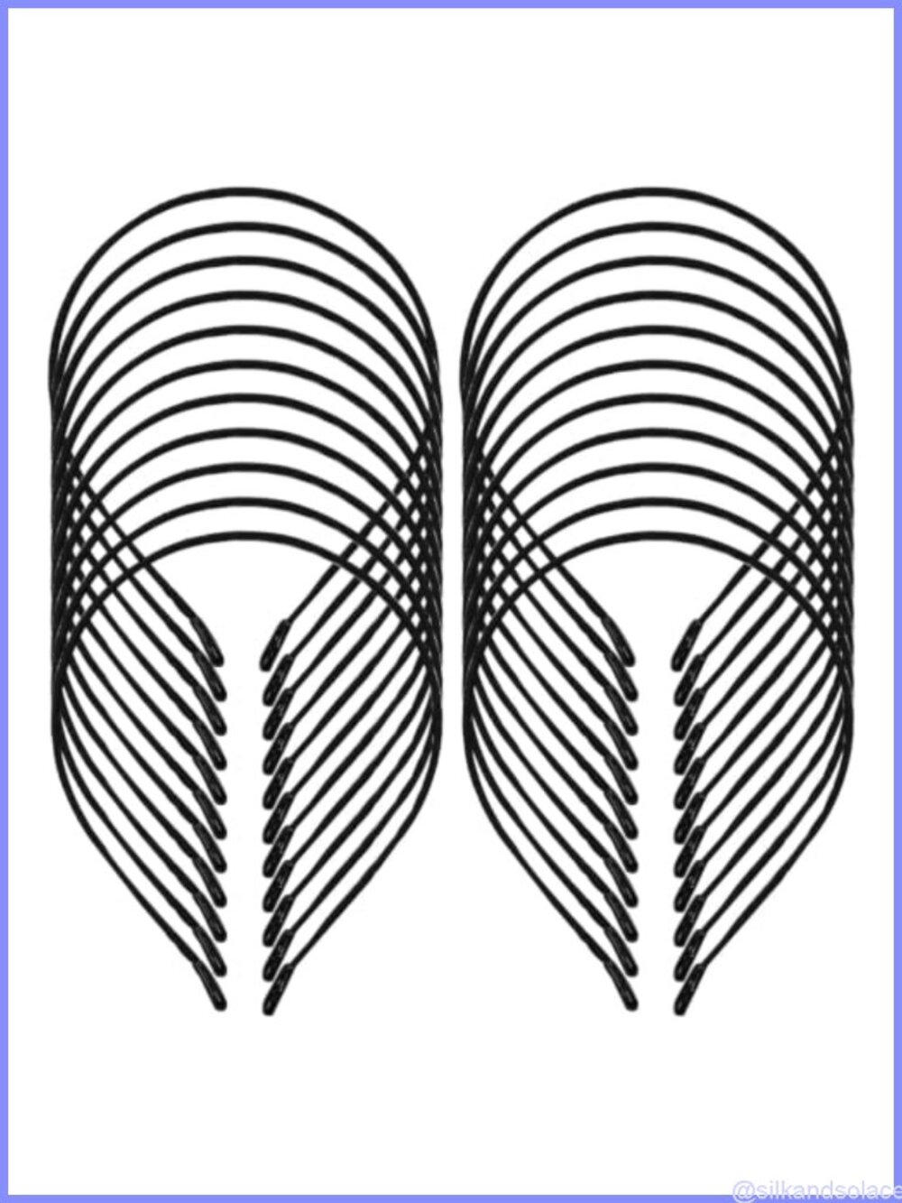 20 Pack Thin Slim Metal Headband Cloth Covered Plain Wire Hairband Elastic